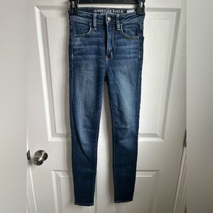 American Eagle Outfitters Women's Dark Blue Skinny Jeans